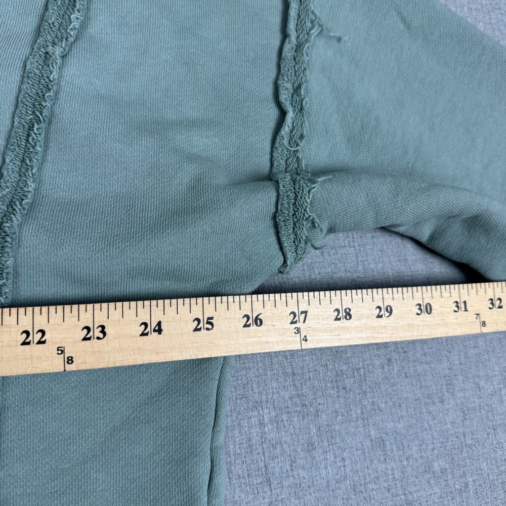 Natural Life Green Raw Hem V-Neck Hoodie Sweatshirt L/XL Boho Oversized Cotton - Picture 5 of 8